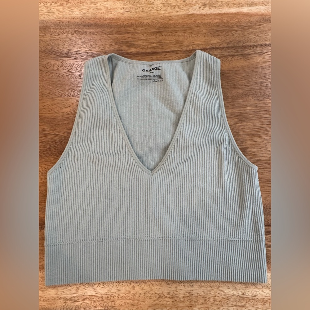 Garage Light Gray Ribbed Top